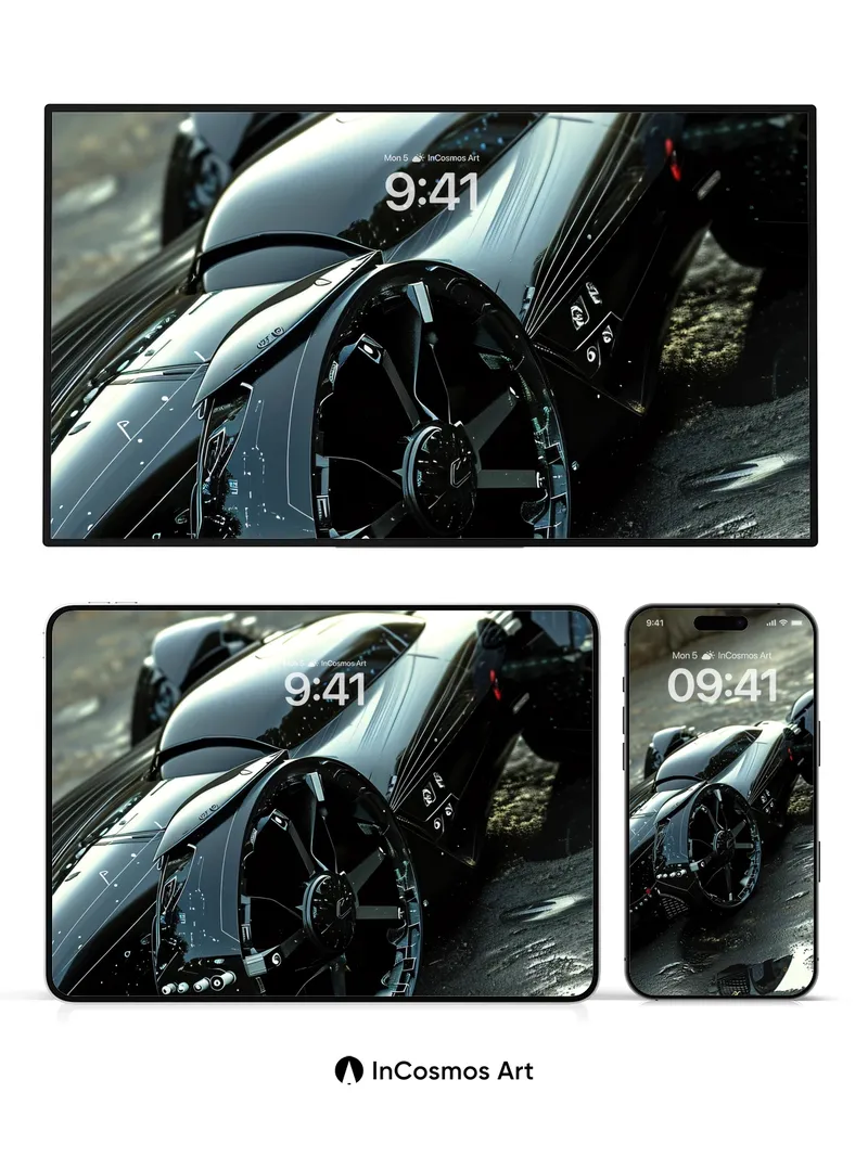 Shadowed Velocity Wallpaper with Neon Edge