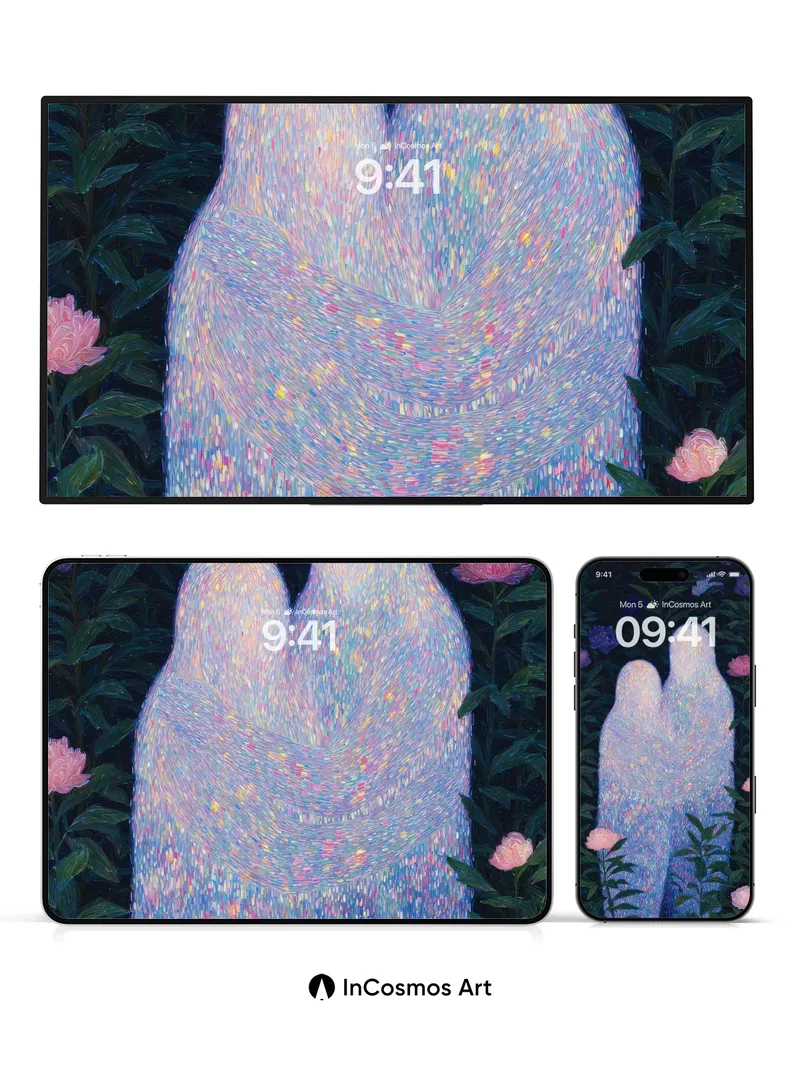 Luminous Embrace Wallpaper with Starlight Veil