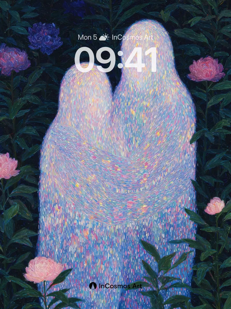 Luminous Embrace Wallpaper with Starlight Veil