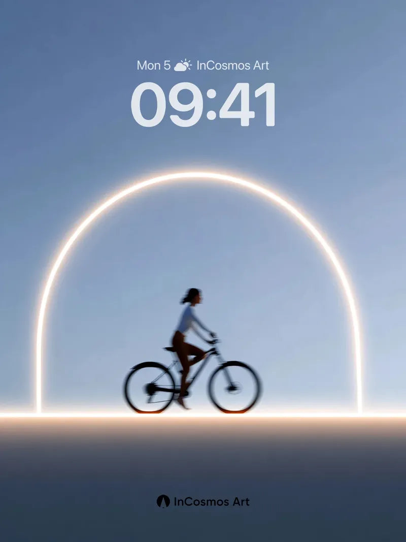 Silhouette Ride Wallpaper with Neon Arch