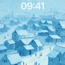 Winter Serenity Snowy Village Wallpaper wallpaper for iPhone, iPad & Mac