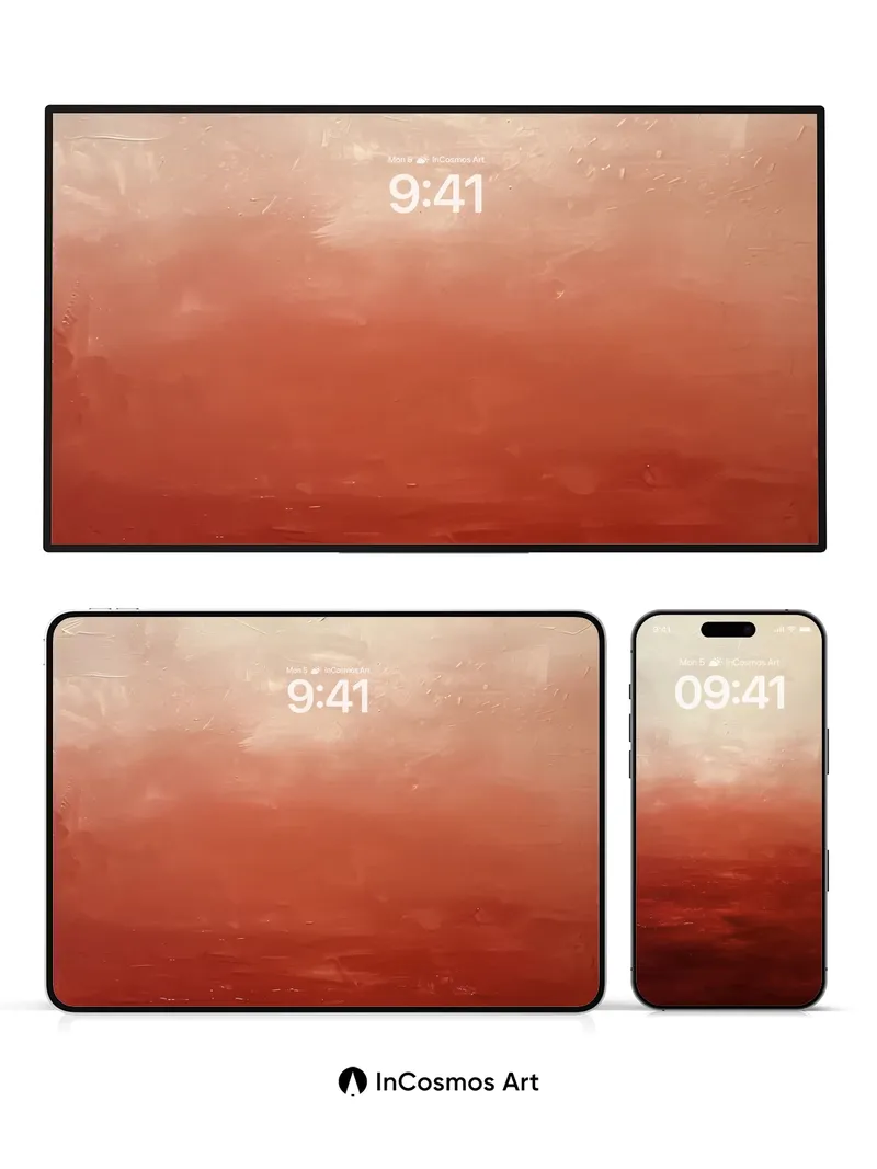 Crimson Horizon Wallpaper with Faded Sky