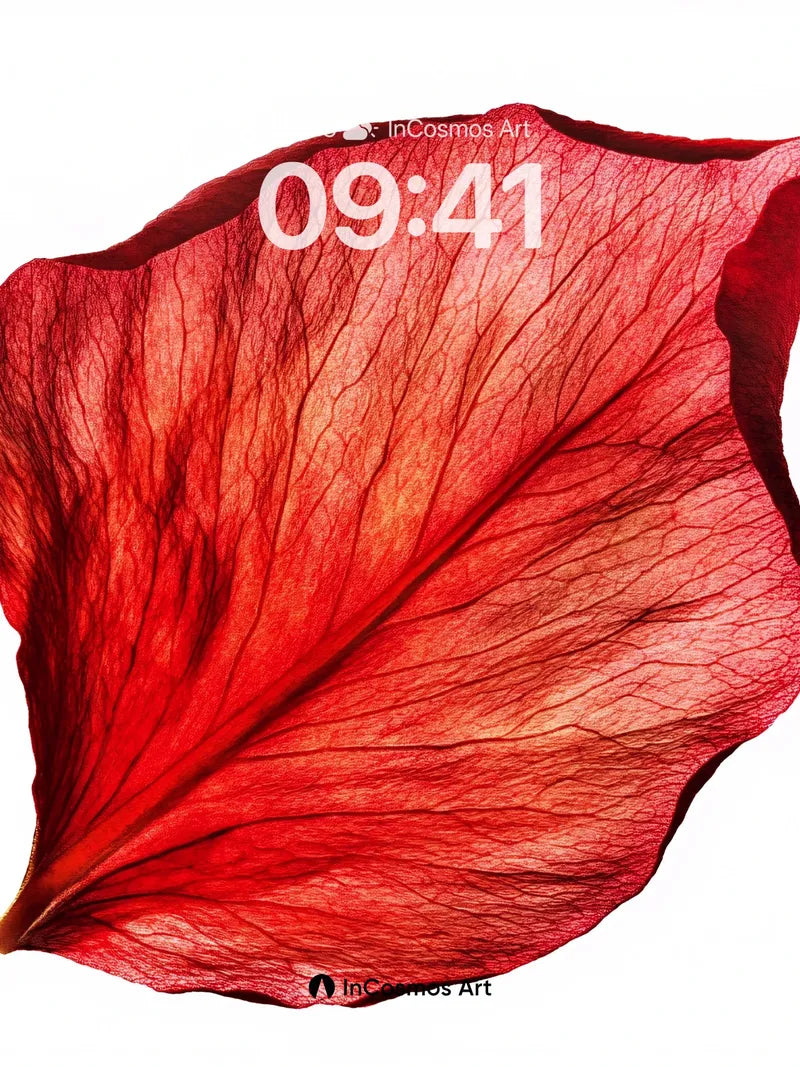 Crimson Vein Wallpaper with Breathable Texture