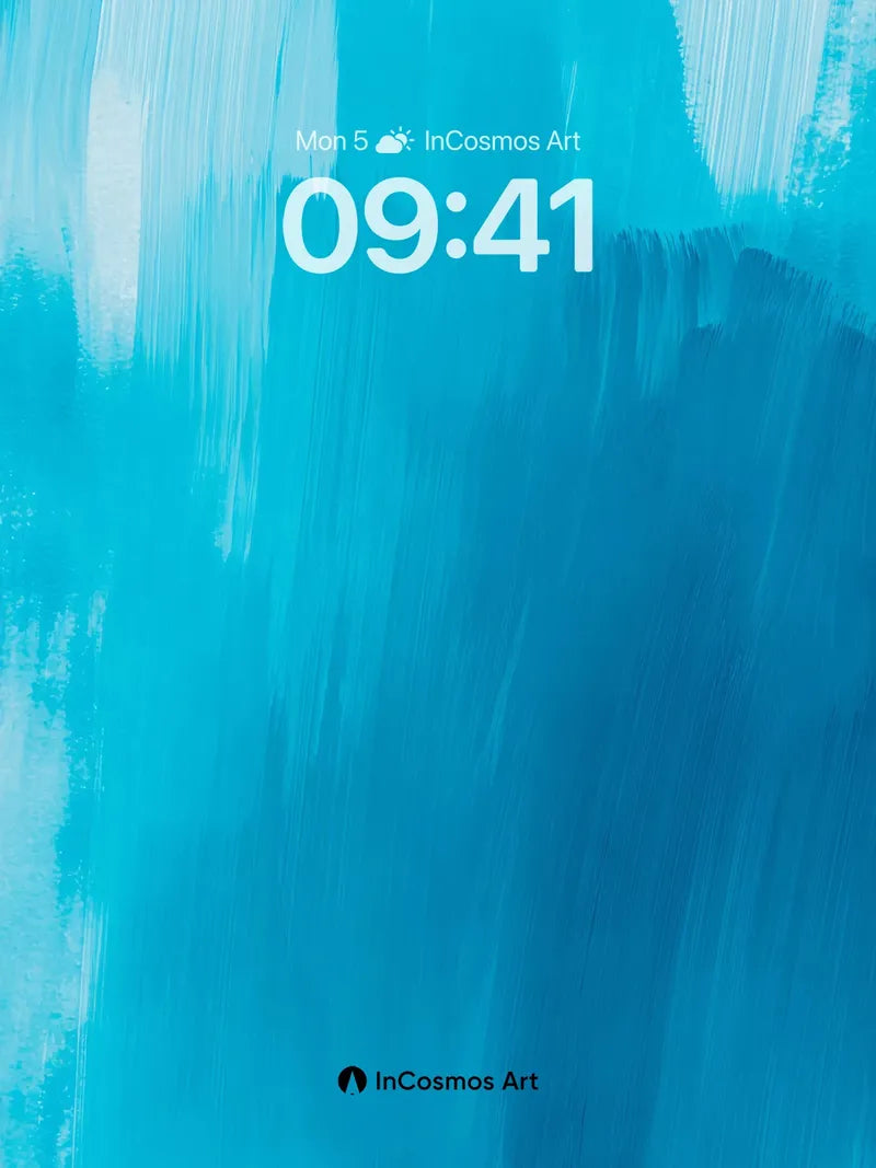 Serene Azure Brushstroke Wallpaper with Textured Depth wallpaper for iPhone, iPad & Mac