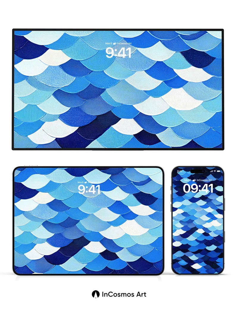 Deep Sea Scale Wallpaper with Luminous Depths