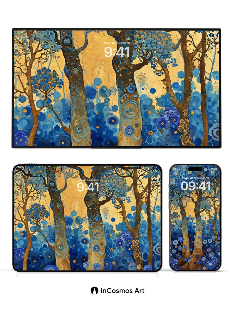 Sapphire Grove Wallpaper with Whirlpool Trunks