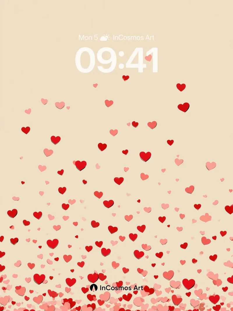 Whispering Heartfall Wallpaper with Floating Fragments