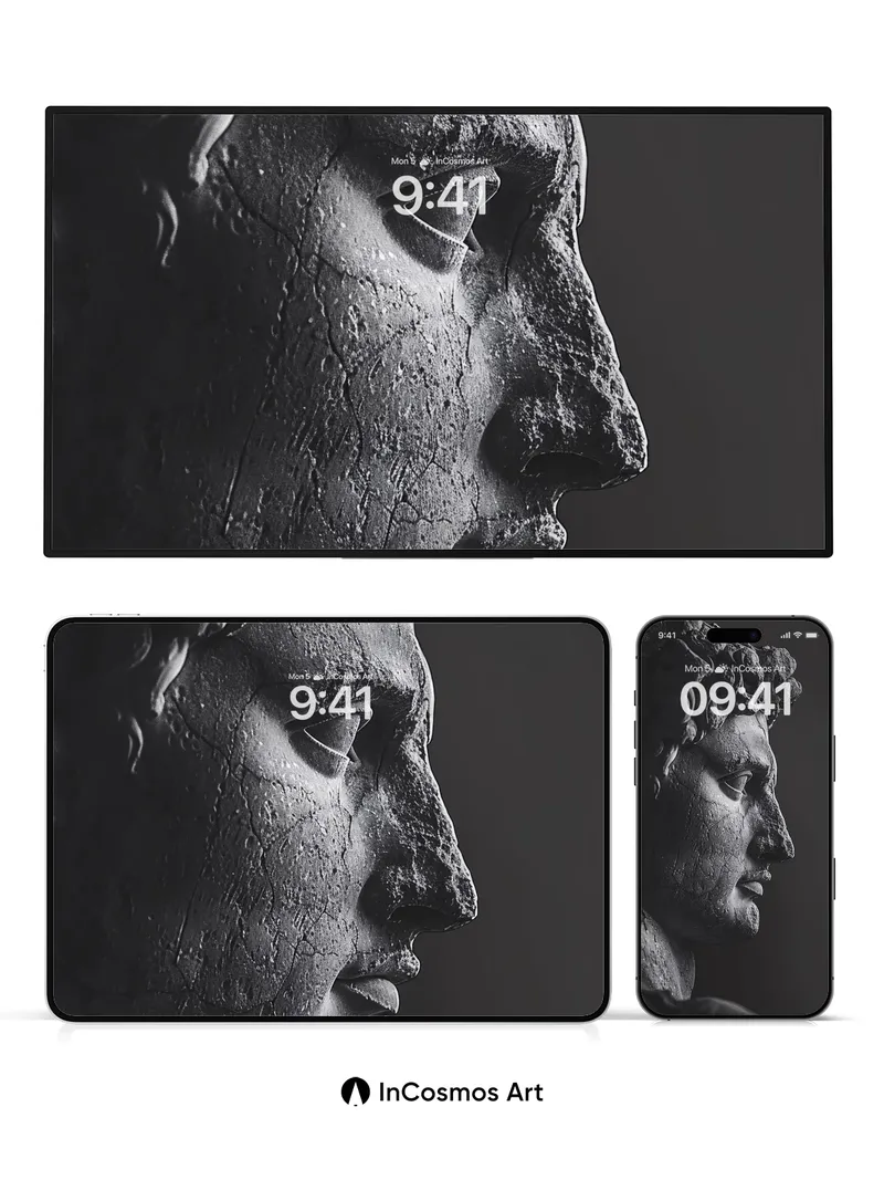 Stone Whisper Wallpaper with Ancient Lines