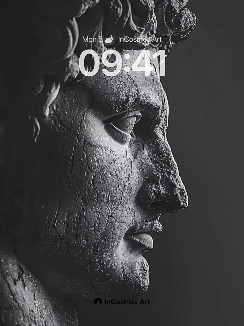 Stone Whisper Wallpaper with Ancient Lines