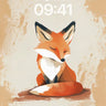 Serene Fox Wallpaper with Textured Earth Tones wallpaper for iPhone, iPad & Mac