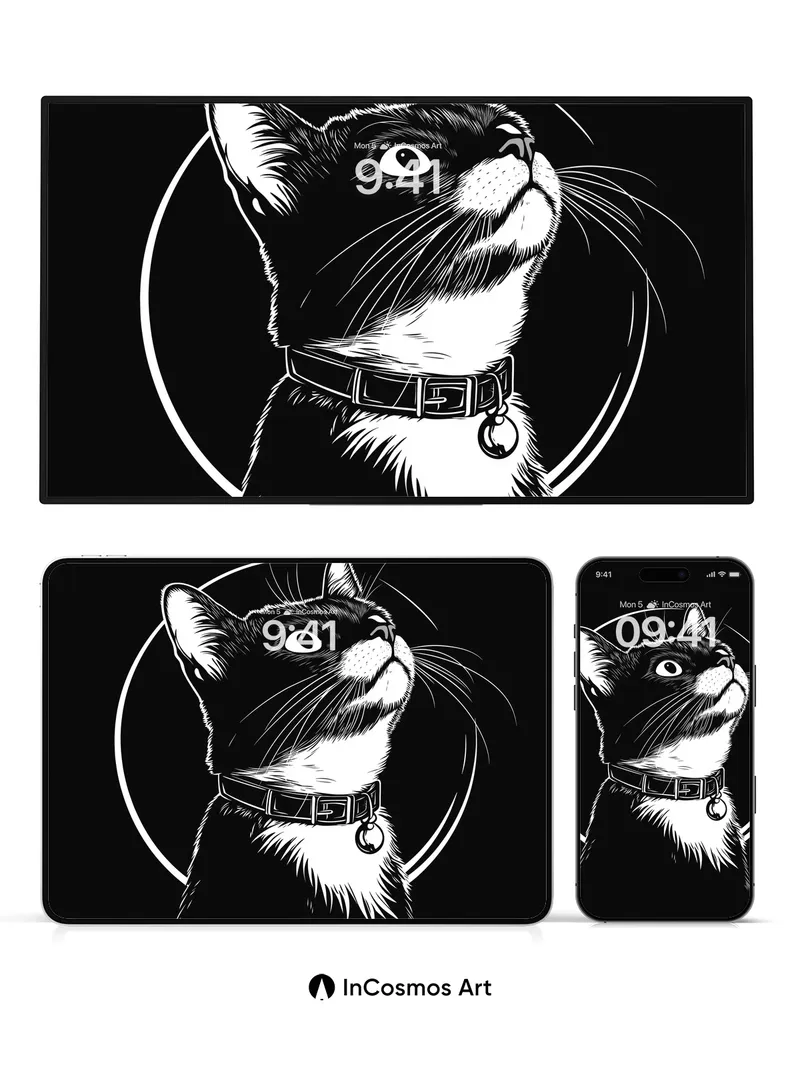 Whispering Shadow Wallpaper with Moonlit Gaze