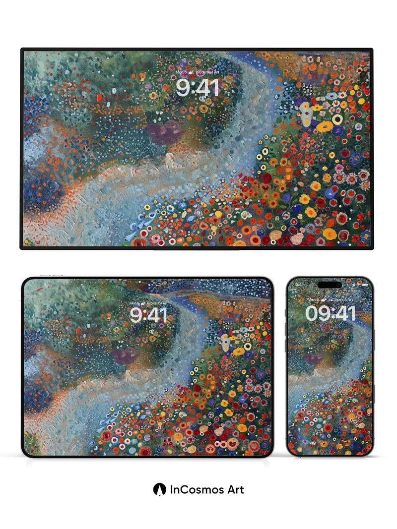 Whispering Garden Wallpaper with Polka-Dot Bloom