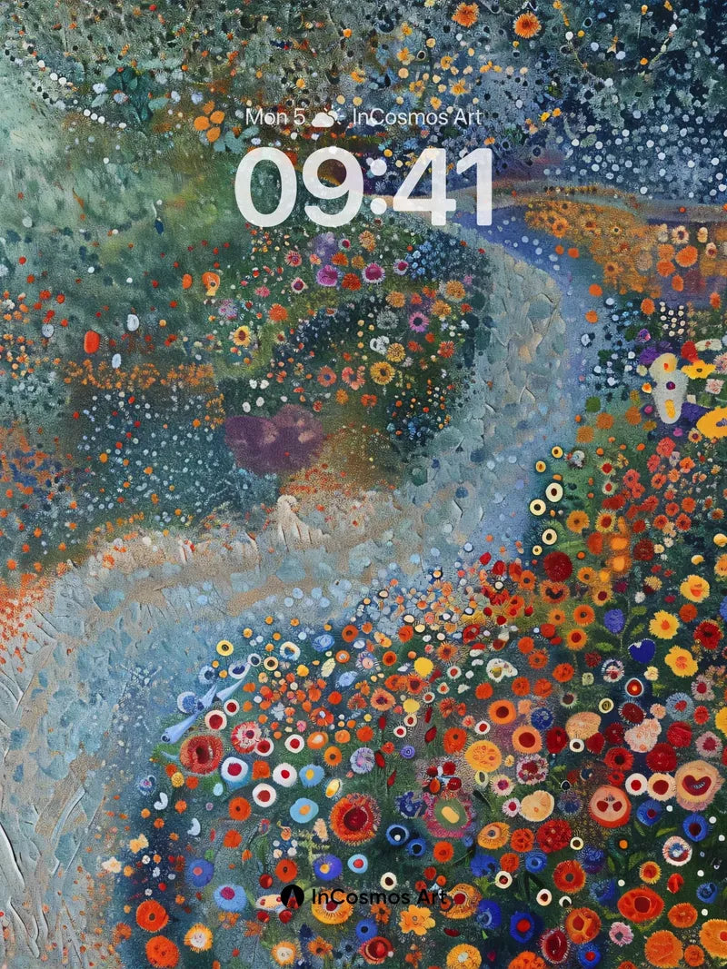 Whispering Garden Wallpaper with Polka-Dot Bloom wallpaper for iPhone, iPad & Mac