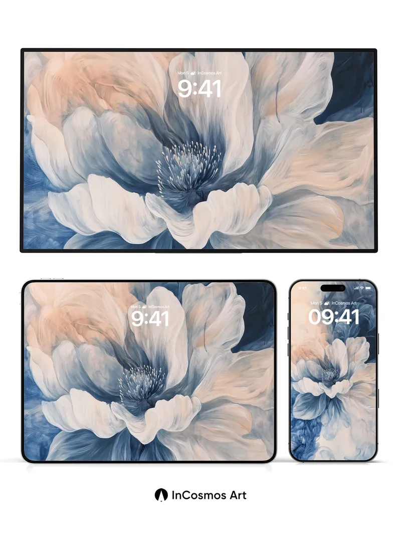 Ethereal Bloom Wallpaper in Soft Smoke Hues