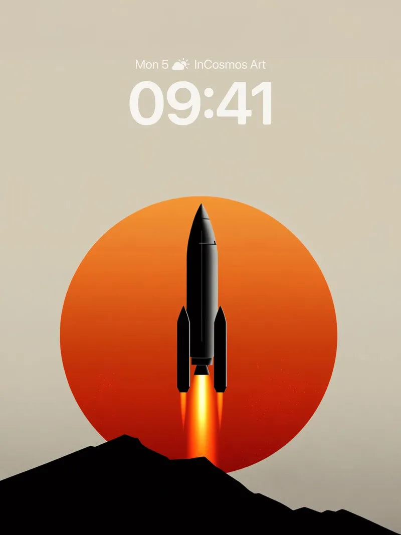 Futurist Launch Wallpaper with Solar Eclipse