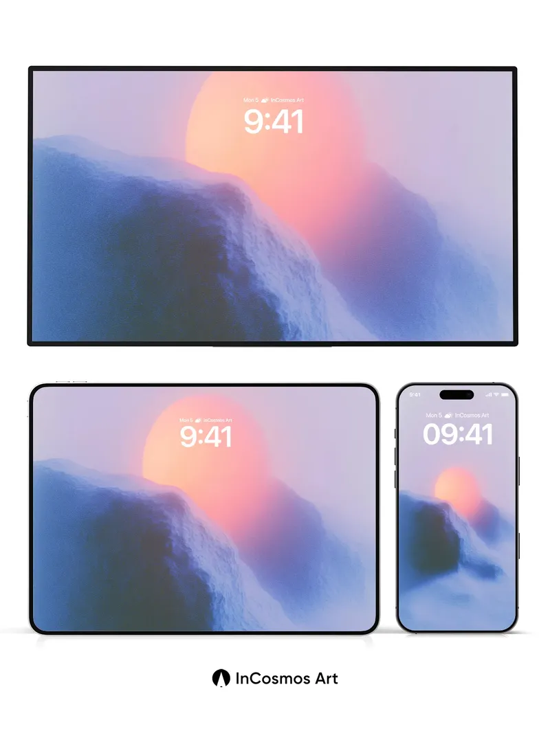 Serene Frost Wallpaper with Glowing Horizon