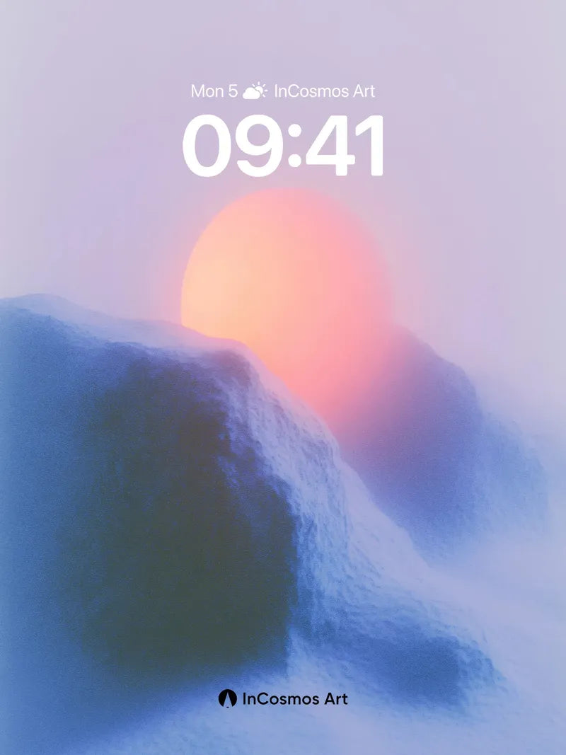 Serene Frost Wallpaper with Glowing Horizon