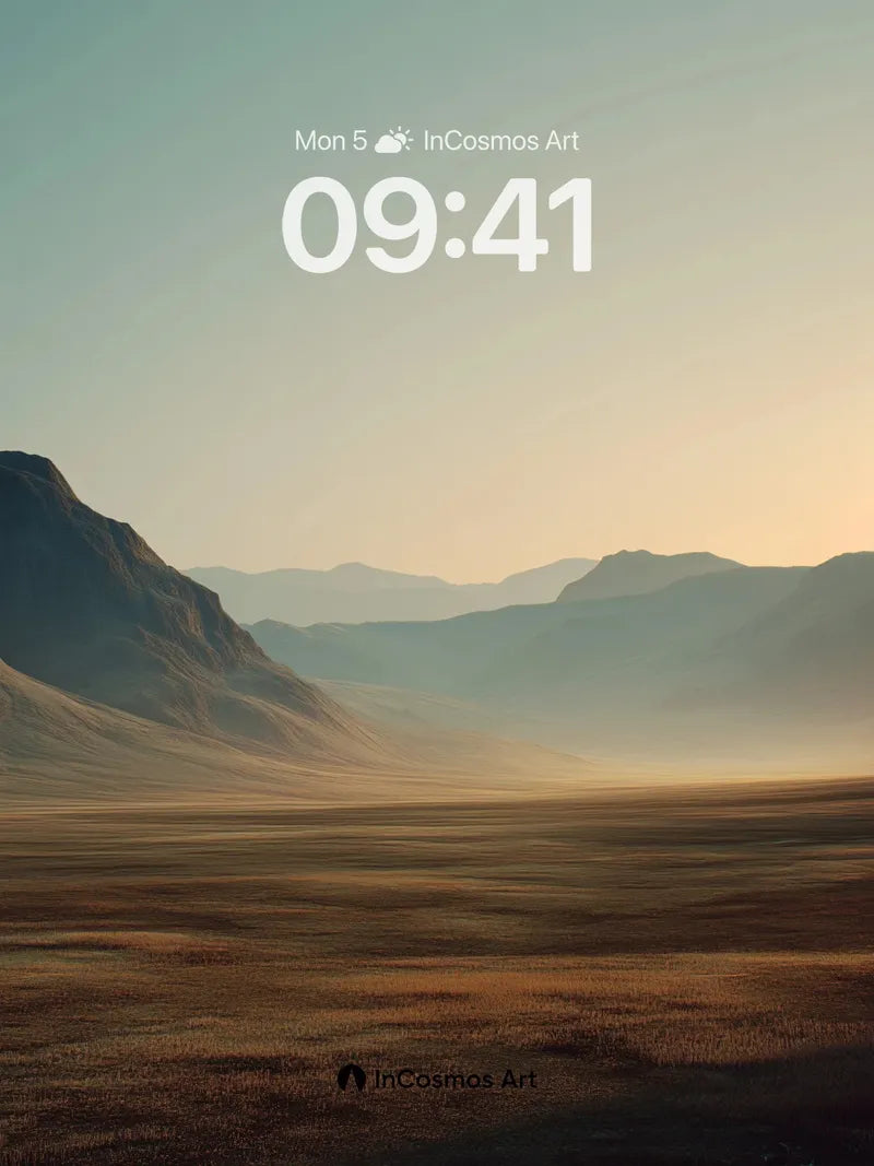 Serenity Valley Wallpaper with Distant Peaks wallpaper for iPhone, iPad & Mac