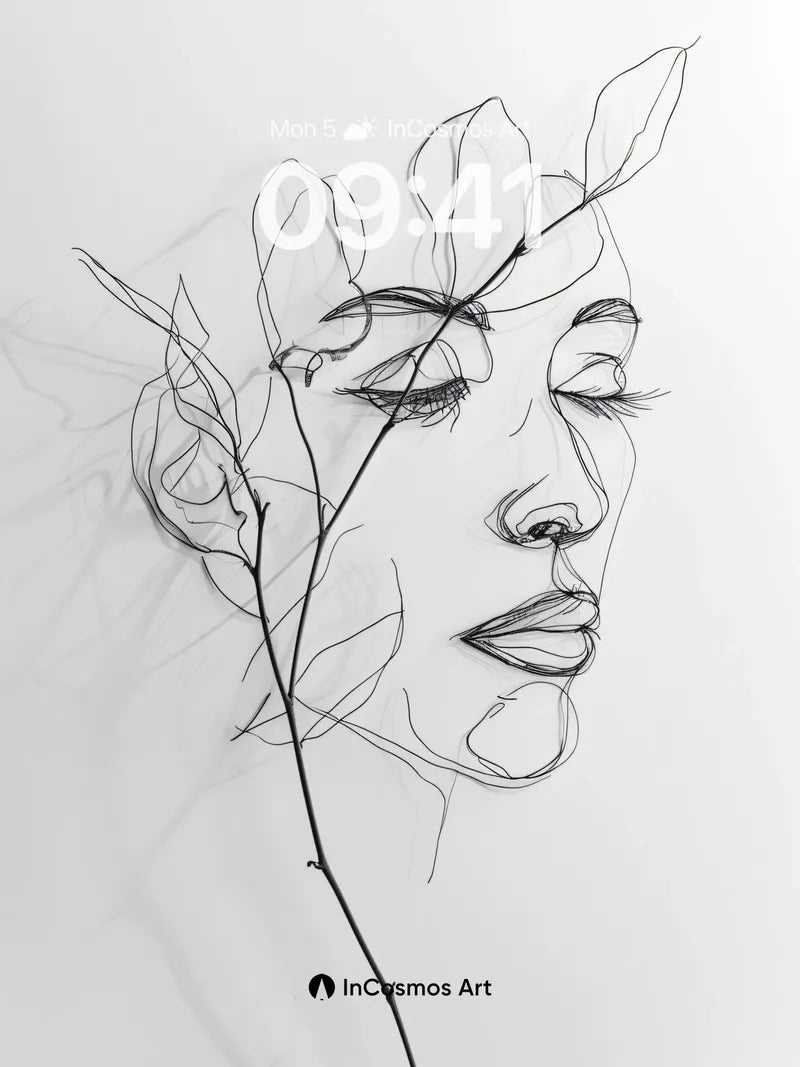 Silent Bloom Wallpaper with Whispering Lines