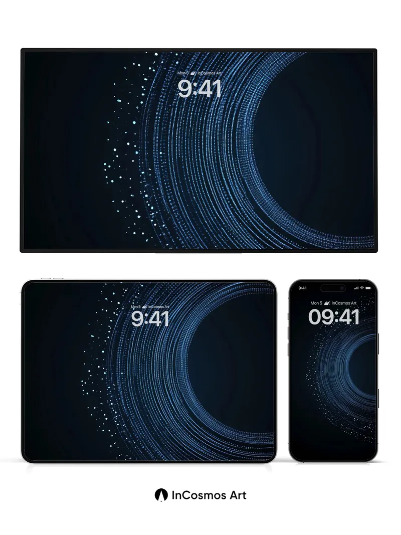 Neon Spiral Wallpaper with Cosmic Trails