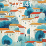 Serene Village Wallpaper with Floating Trees wallpaper for iPhone, iPad & Mac