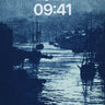 Nocturnal Harbor Wallpaper in Cyanotype Hues wallpaper for iPhone, iPad & Mac