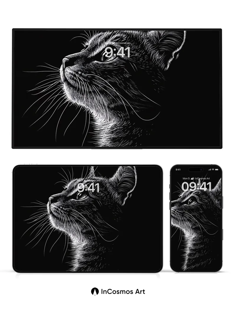 Silent Watcher Wallpaper with Etched Fur