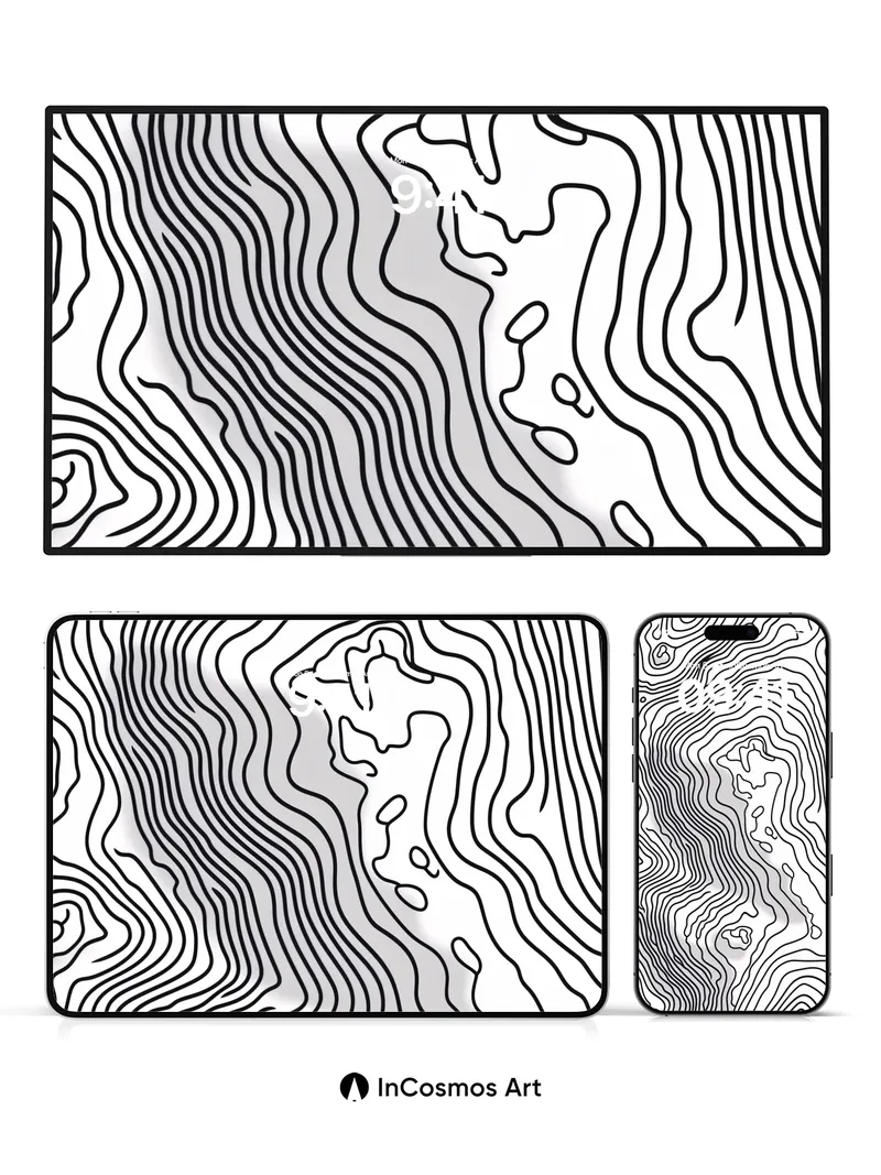 Silent Contour Wallpaper with Whispering Lines