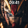 Futuristic Steel Wallpaper with Glowing Eyes wallpaper for iPhone, iPad & Mac