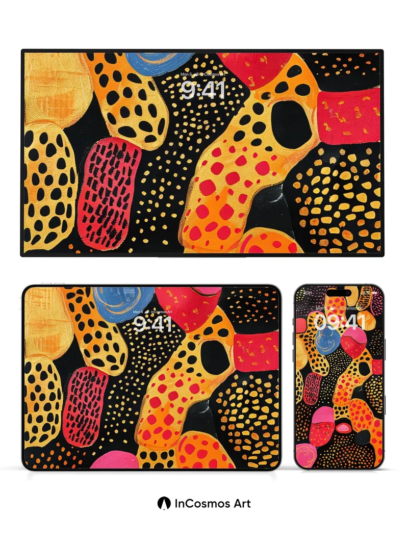 Electric Pulse Wallpaper with Dotted Labyrinths