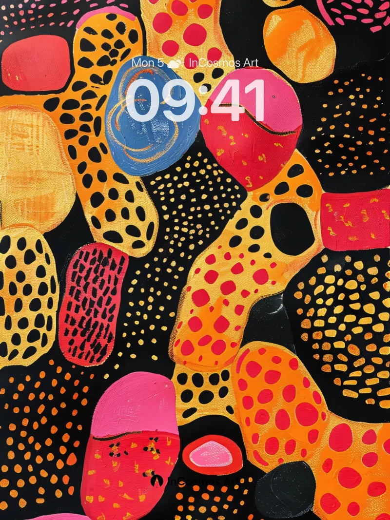 Electric Pulse Wallpaper with Dotted Labyrinths