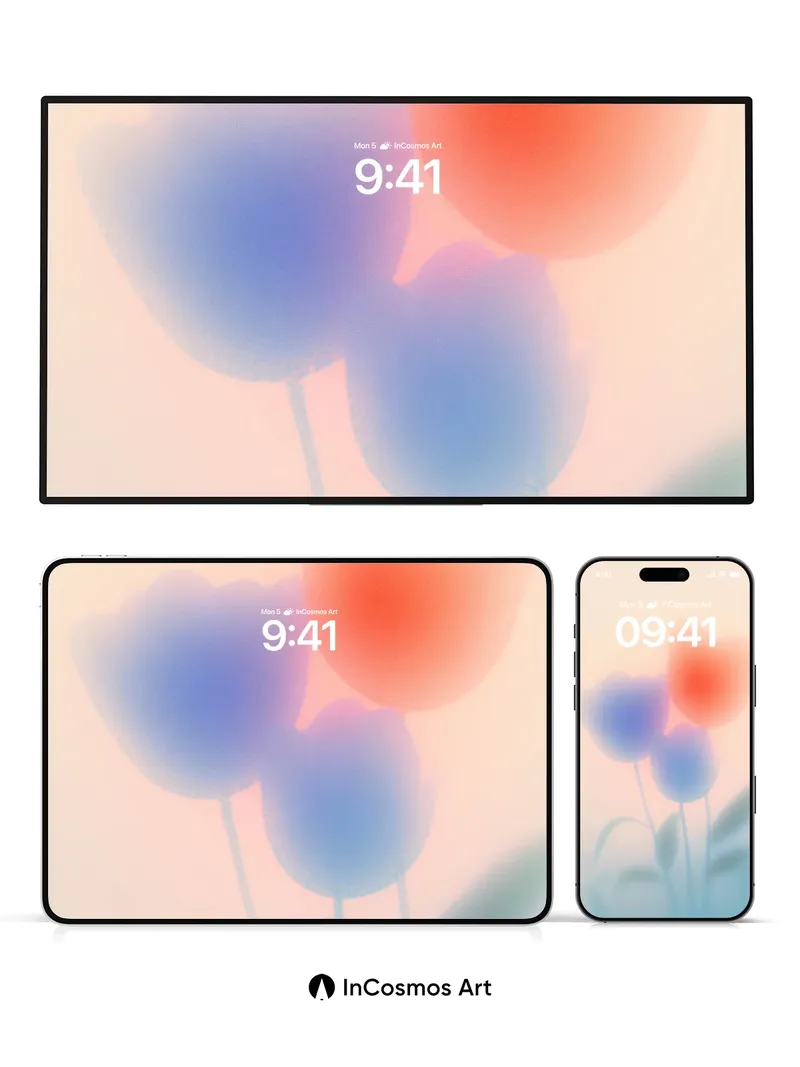 Soft Hush Floral Wallpaper with Ethereal Glow