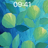Abstract Blue and Green Leafy Wallpaper wallpaper for iPhone, iPad & Mac