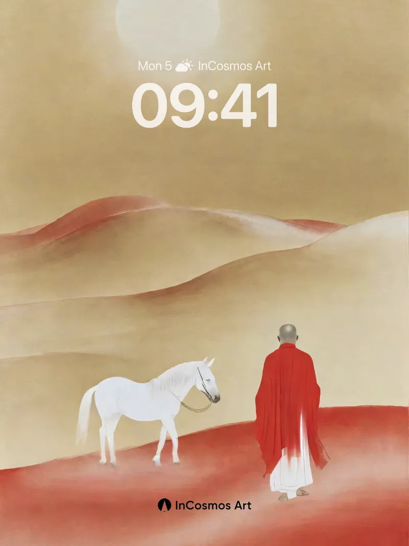 Serenity Desert Wallpaper with Monastic Grace