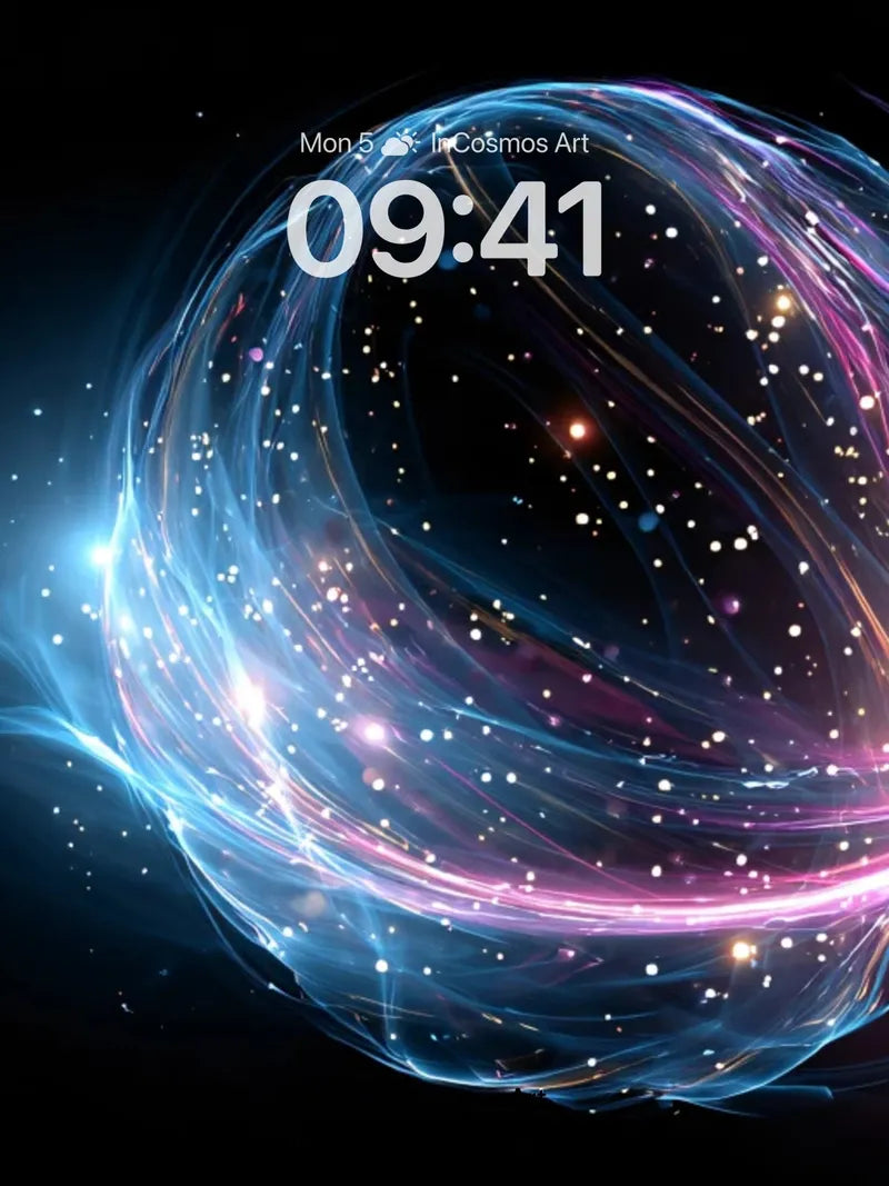 Cosmic Veil Wallpaper with Starlight Trails