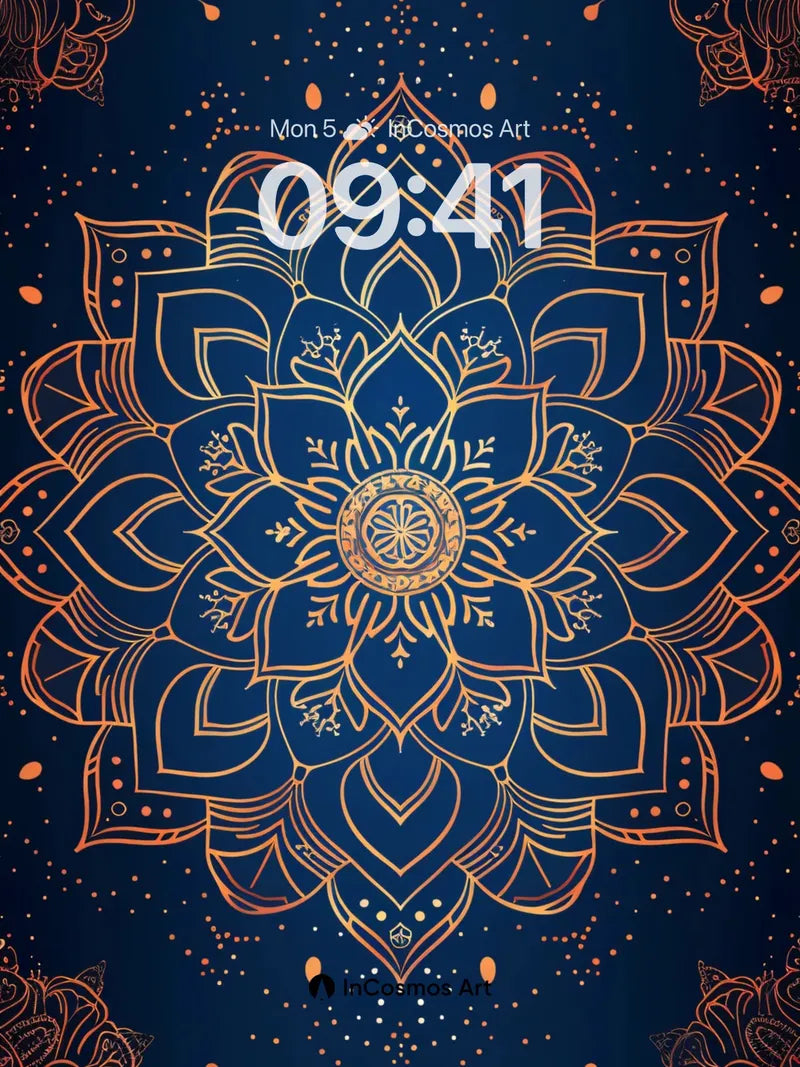 Celestial Mandala Wallpaper with Golden Veins wallpaper for iPhone, iPad & Mac