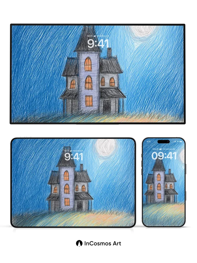 Whispering Moonlight Wallpaper with Haunted Elegance