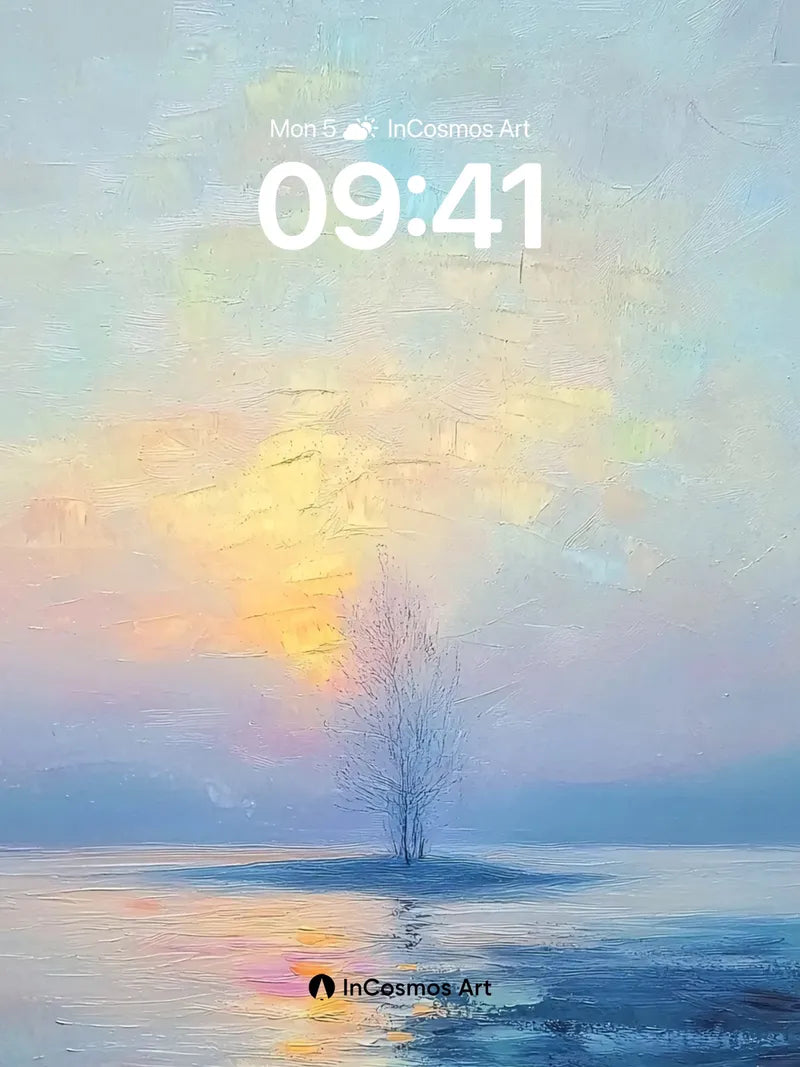 Serenity Solitary Tree Wallpaper with Horizon Hush