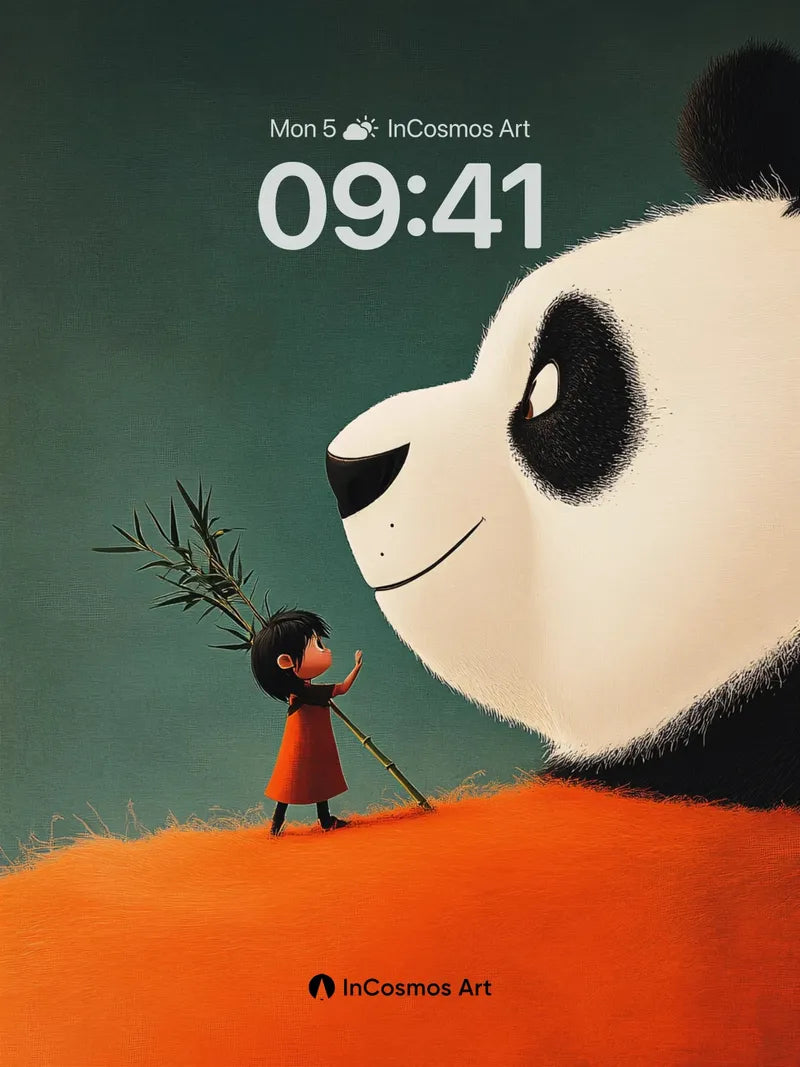 Whispering Bamboo Wallpaper with Giant Panda wallpaper for iPhone, iPad & Mac