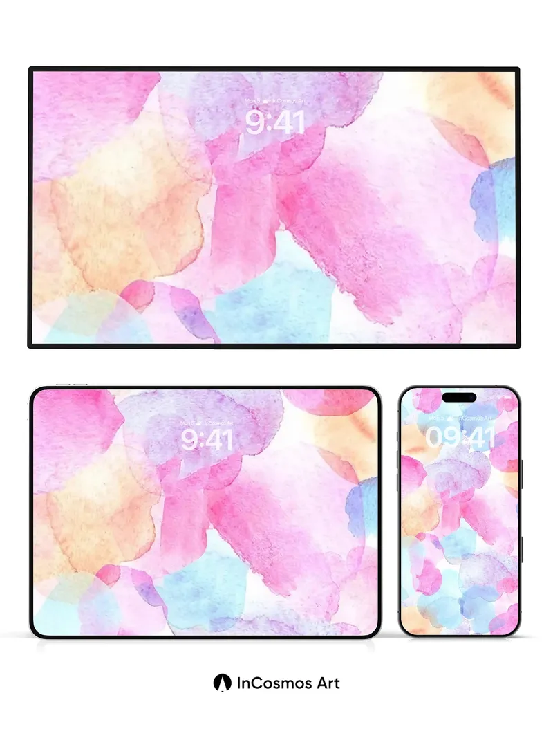 Pastel Bloom Wallpaper with Watercolor Hues