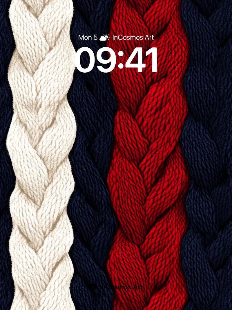 Tactile Braid Wallpaper with Crimson Pulse wallpaper for iPhone, iPad & Mac