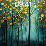 Luminous Grove Wallpaper with Golden Canopy wallpaper for iPhone, iPad & Mac