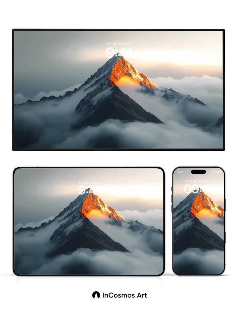 Golden Apex Wallpaper with Cloud Veil