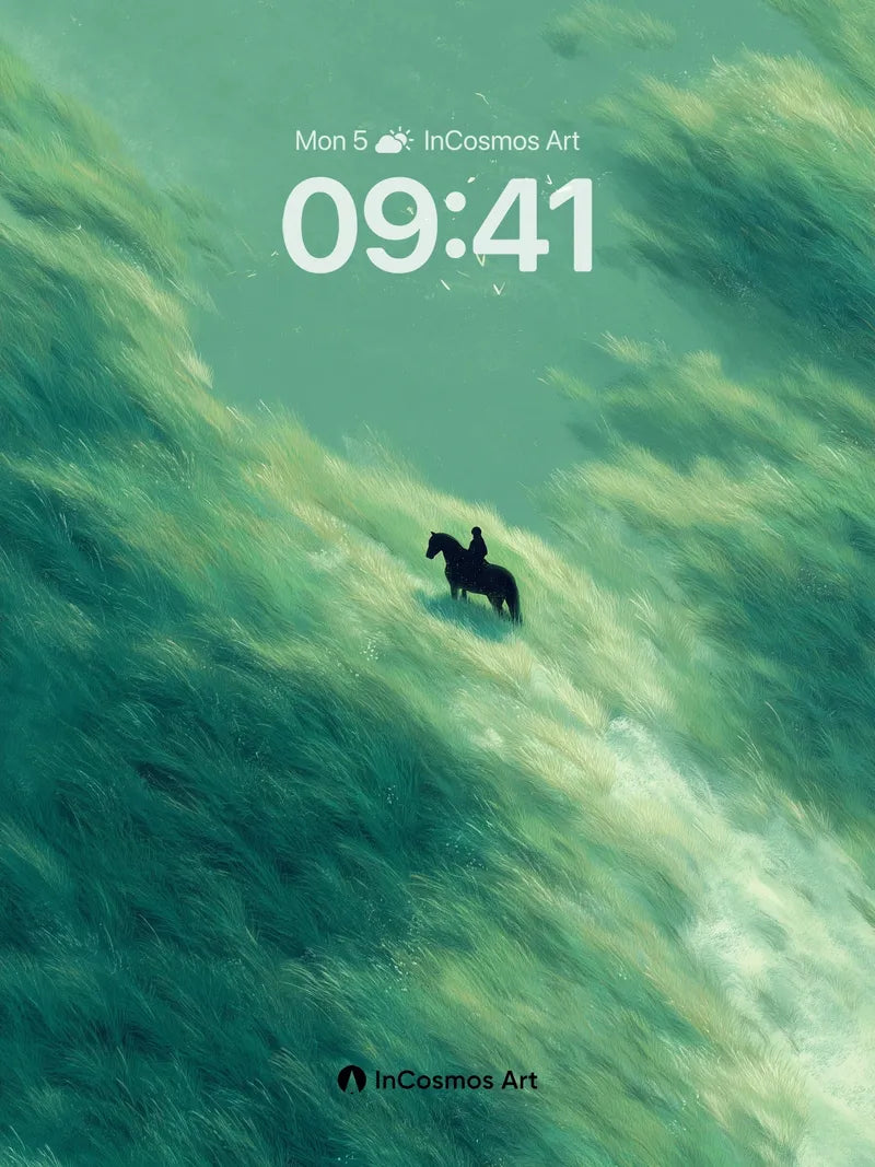 Serenity Ridge Wallpaper with Whispering Grass wallpaper for iPhone, iPad & Mac