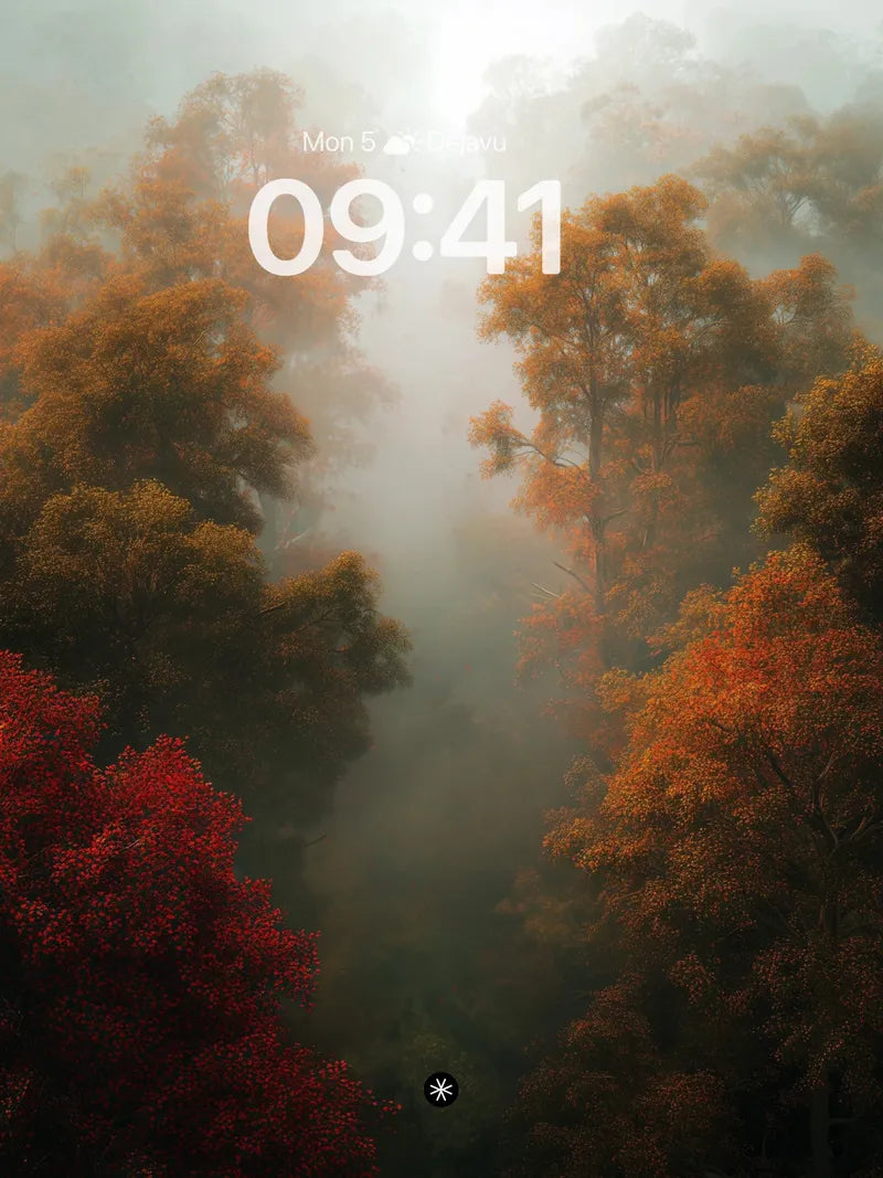 Autumn Mist Forest Wallpaper Background