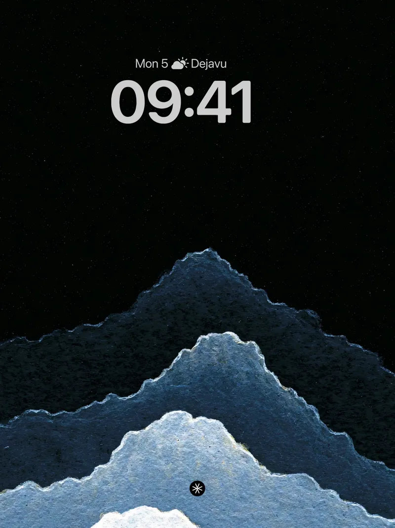 层叠山峦静谧星空壁纸