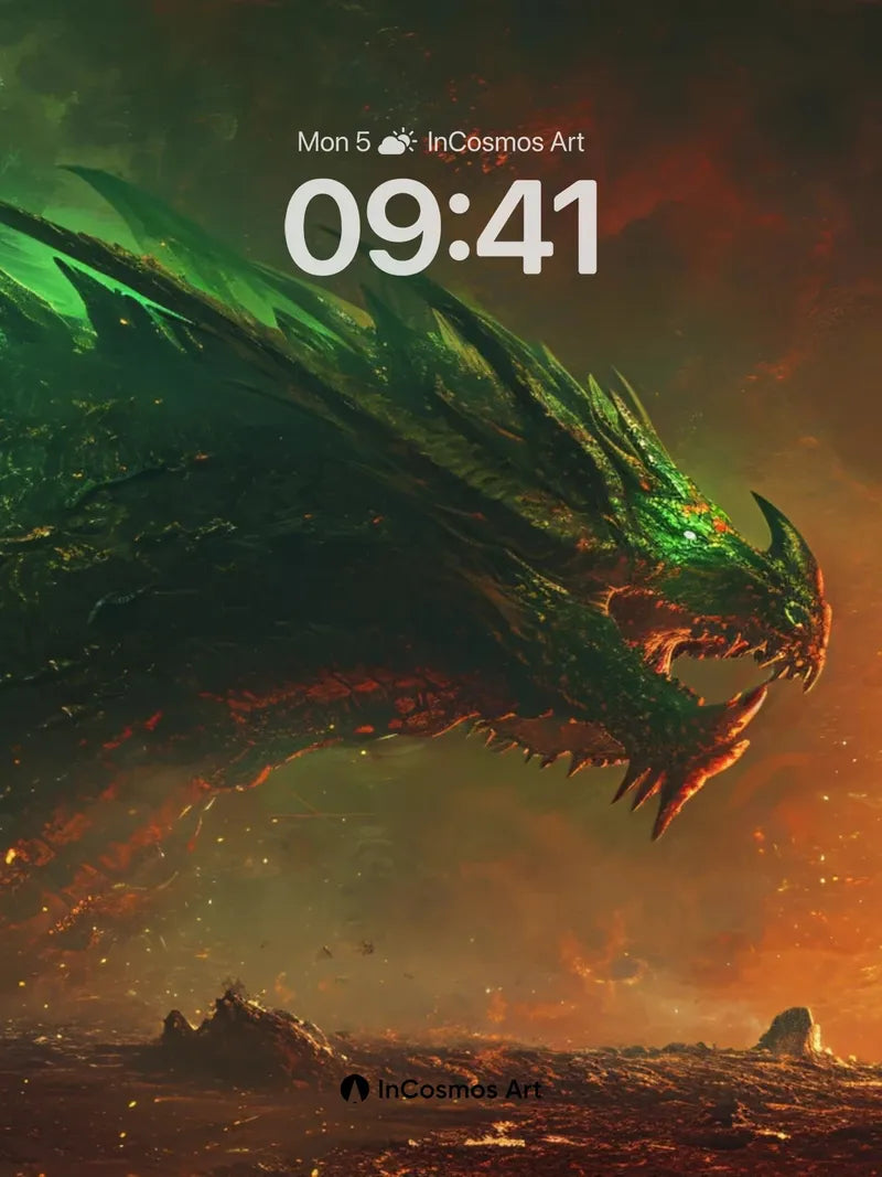 Ember-Scale Dragon Wallpaper with Volcanic Breath