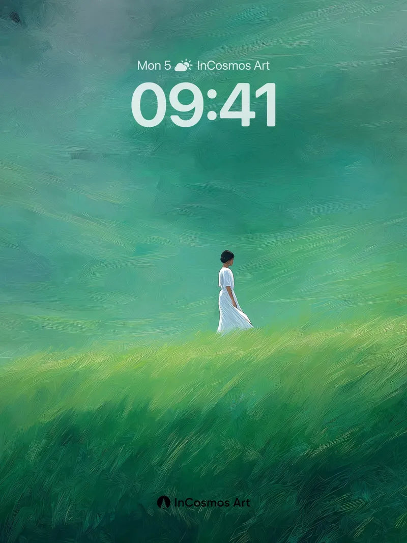 Serenity Field Wallpaper with Ethereal Drift wallpaper for iPhone, iPad & Mac