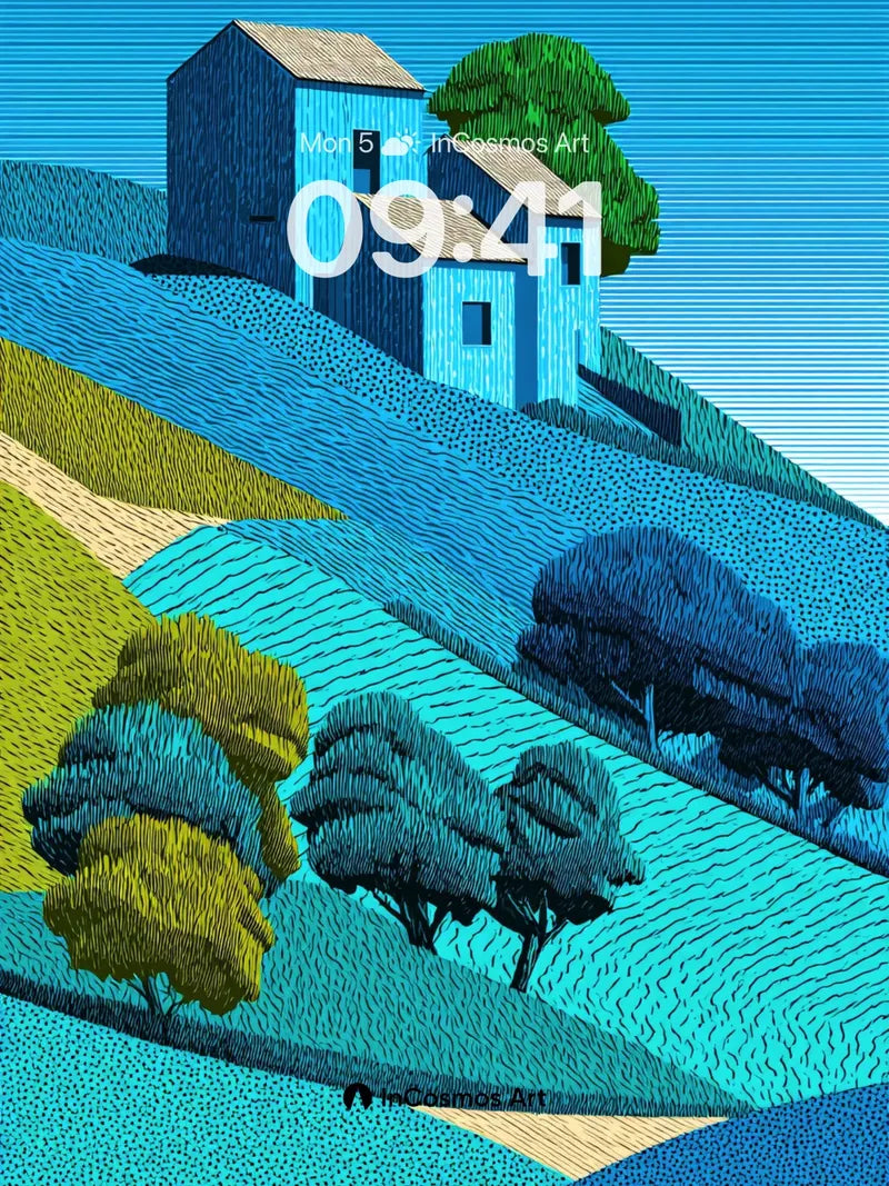 Cobalt Hills Wallpaper with Stitched Light