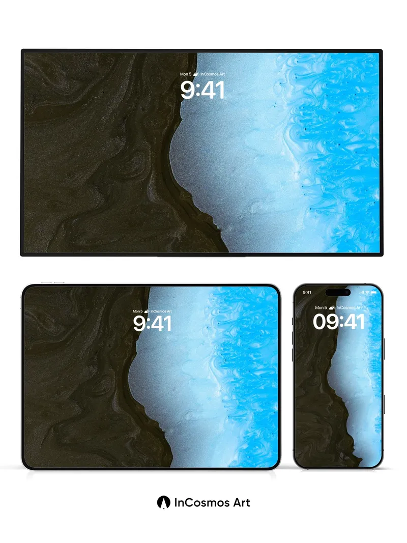 Serpentine Abyss Wallpaper with Liquid Light Edge